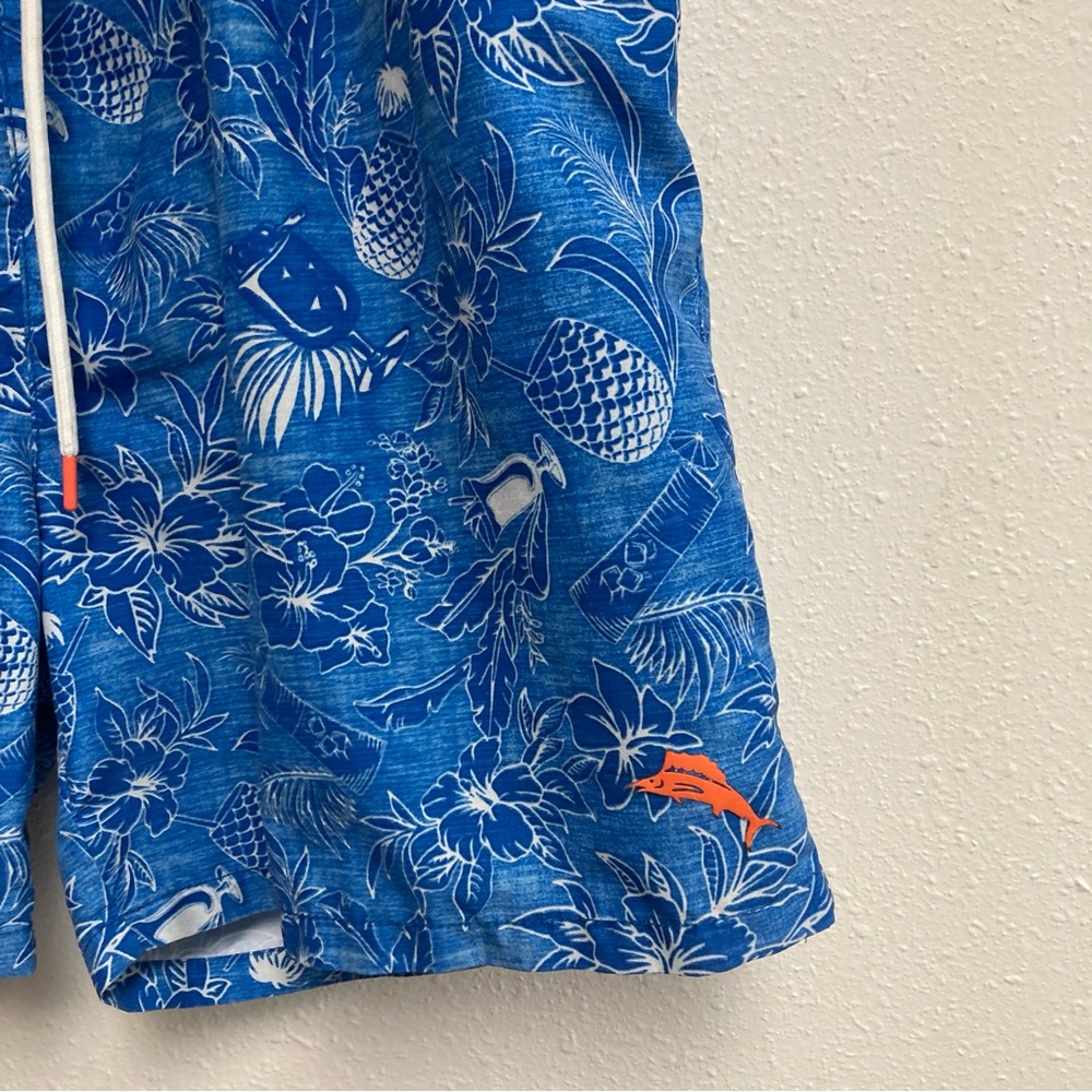 Tommy Bahama Men’s Blue/Orange Swim Trunks Nautical Design Hawaiian Tropical LG - Picture 3 of 13